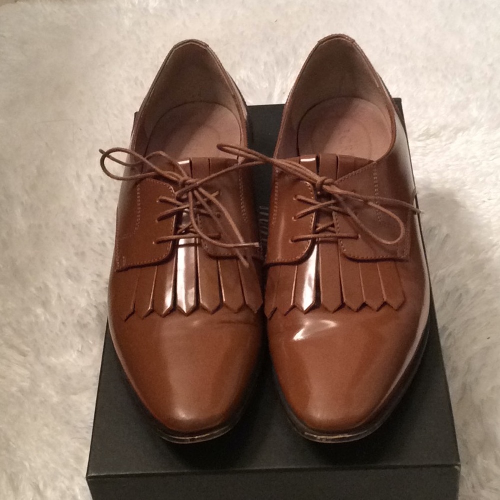 J. Crew leather oxfords with fringe